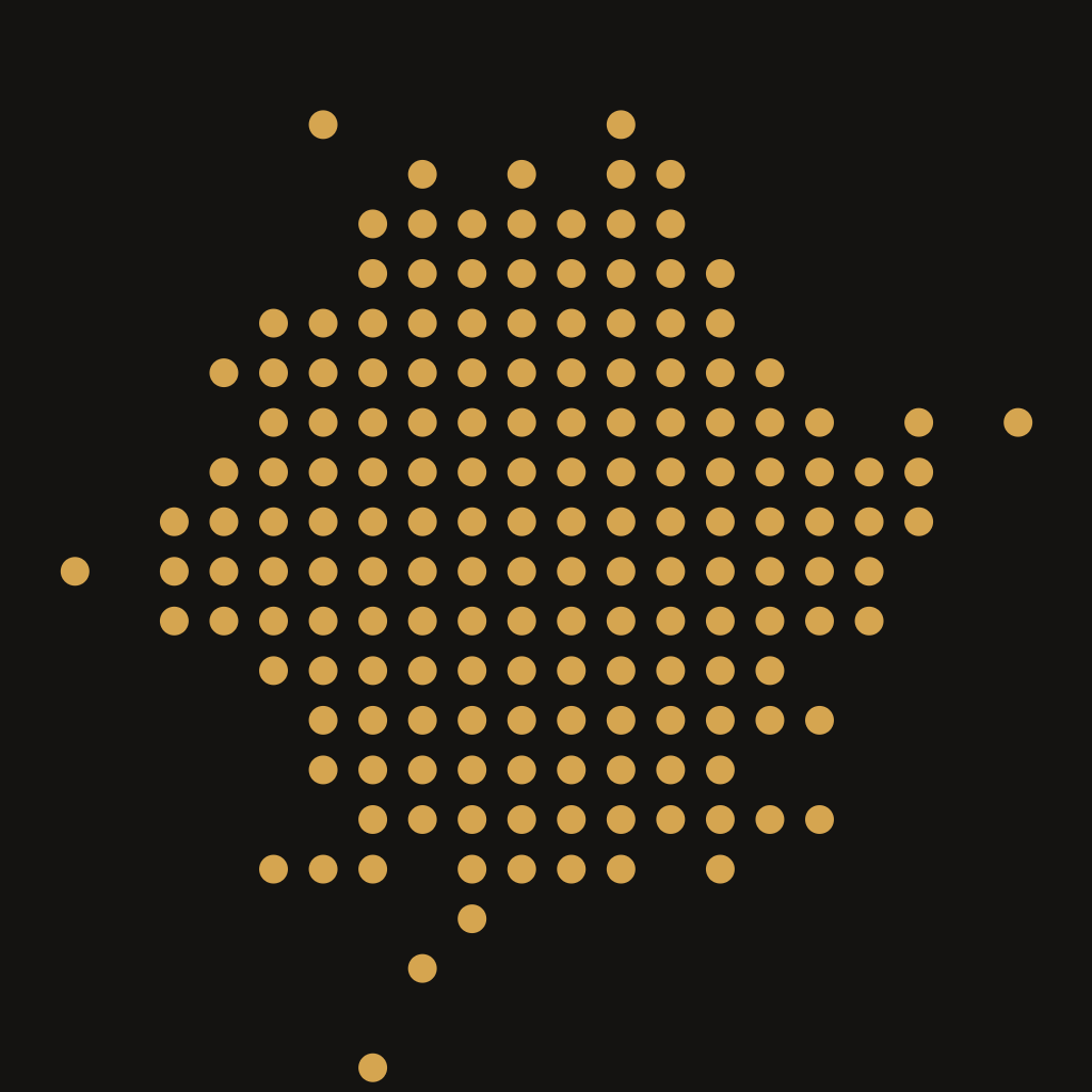 Dark home-screen icon: a gold mark on near-black.